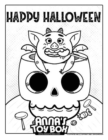 Imp In a candy Jar coloring page