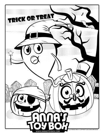 Halloween Ghosts Coloring Page