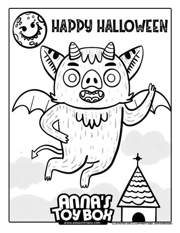 Halloween Coloring Page: Imp